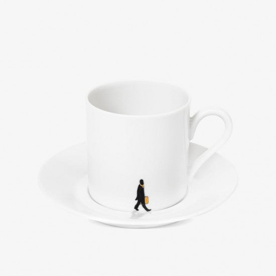 Espressotasse, Herr mit Aktenkoffer