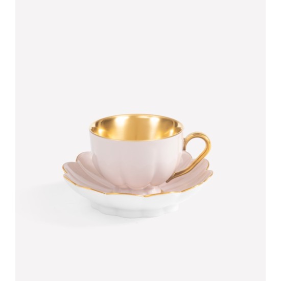 Espressotasse Melone mit Vergoldung