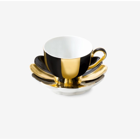 Espressotasse Melone mit Vergoldung