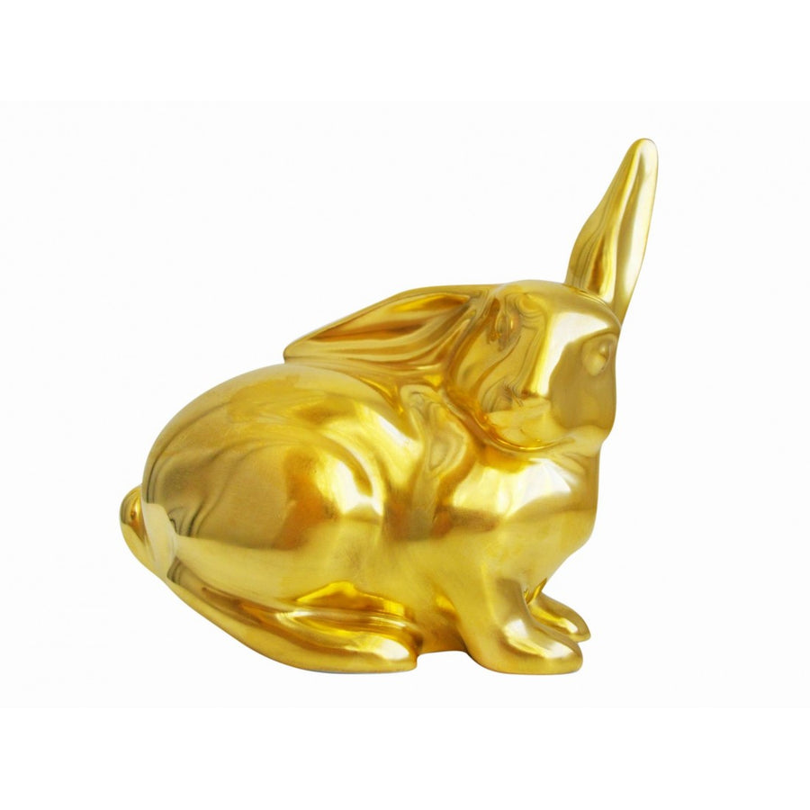 Hase sitzend, vergoldet