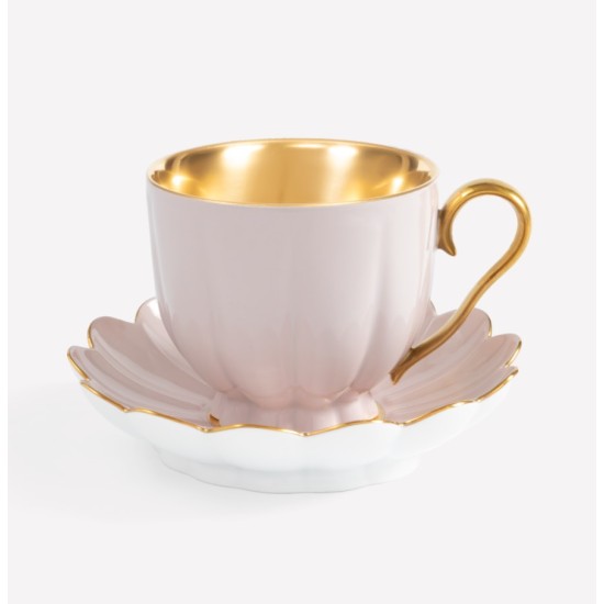 Kaffeetasse Melone mit Vergoldung