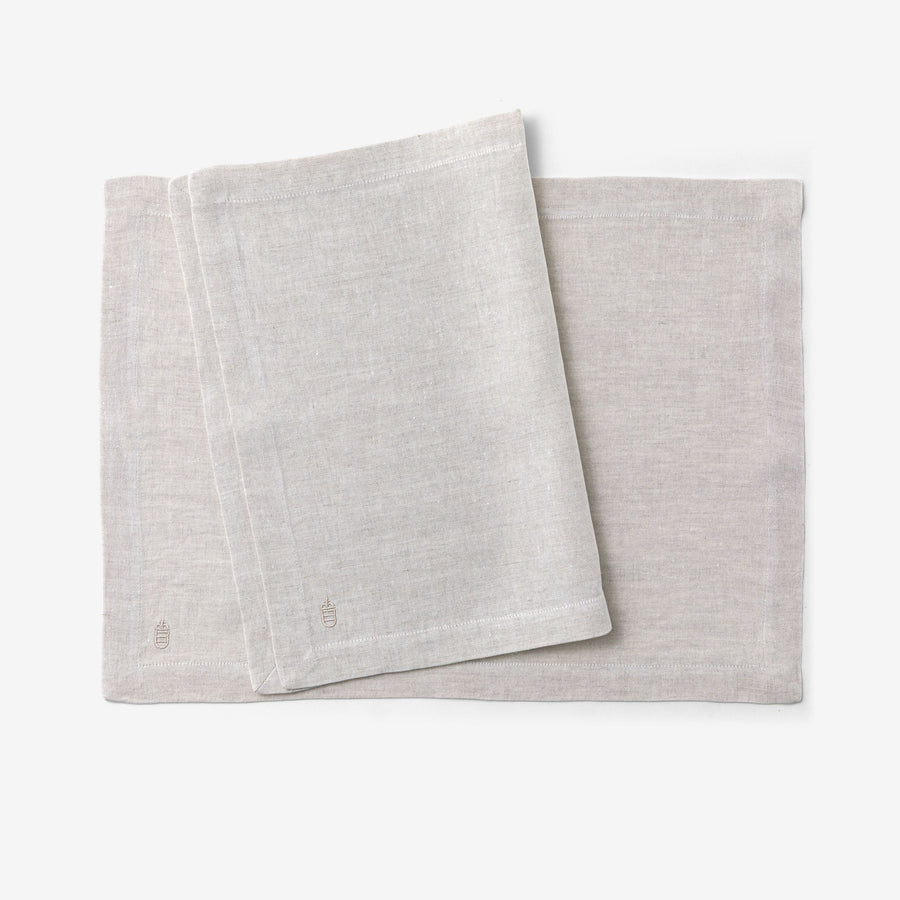Leinen-Tischsets im 2er-Set in Hellbeige