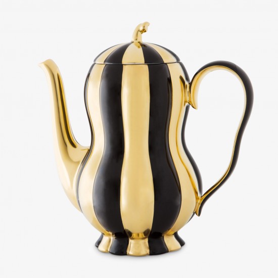 Kaffeekanne Melone mit Vergoldung
