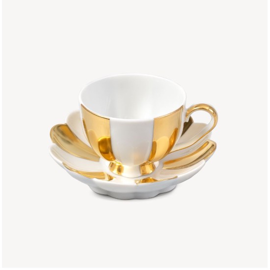 Espressotasse Melone mit Vergoldung