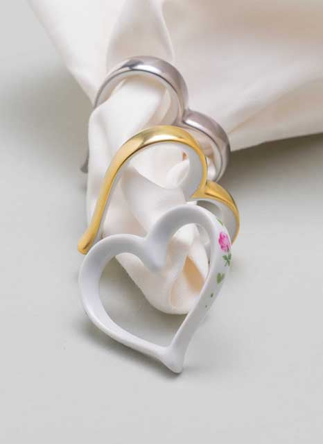 Napkin Ring Heart Shape, gilded