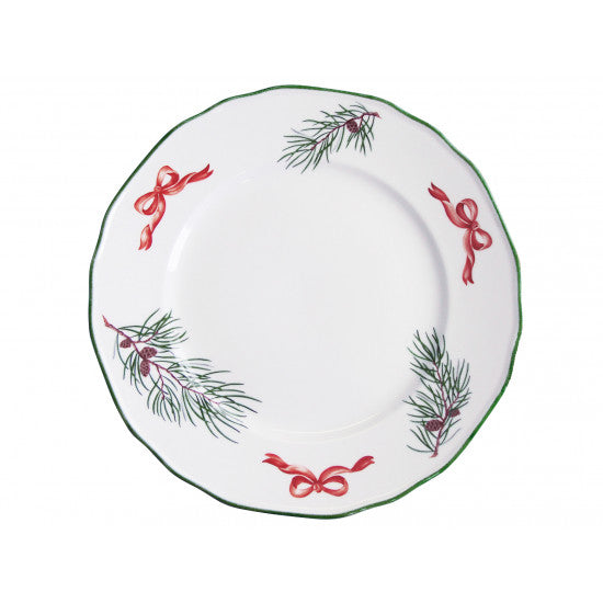 Speiseteller mit roter Masche 28 cm